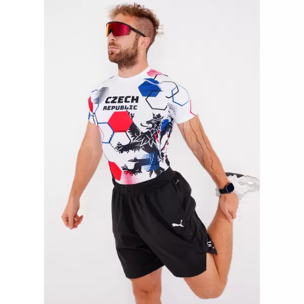  Pánske funkčné kompresné tričko s krátkym rukávom premium ALTISPORT VOJ/ALM036TR04 HEXA biela 