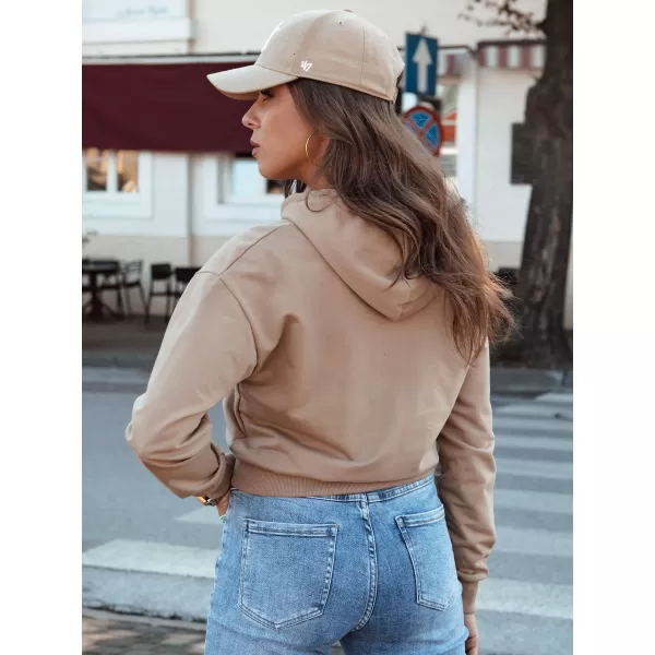  Dámska mikina DSTREET TRENDHOOD BY1311 KARAMEL 