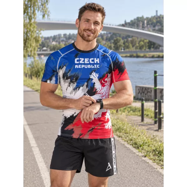  Pánske funkčné kompresné tričko s krátkym rukávom premium ALTISPORT VOJ/ALM036TR04 ŠMÚHY 