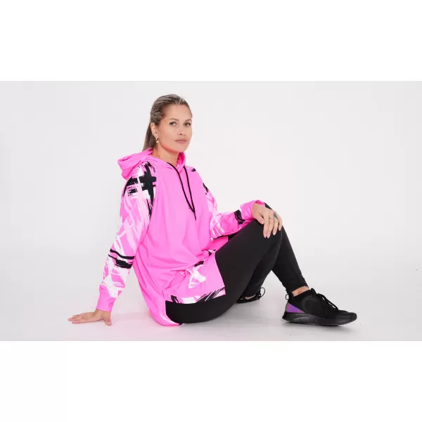  Dámska funkčná predĺžená mikina premium ALTISPORT VOJ/ALW039MI03 FLUO PINK 