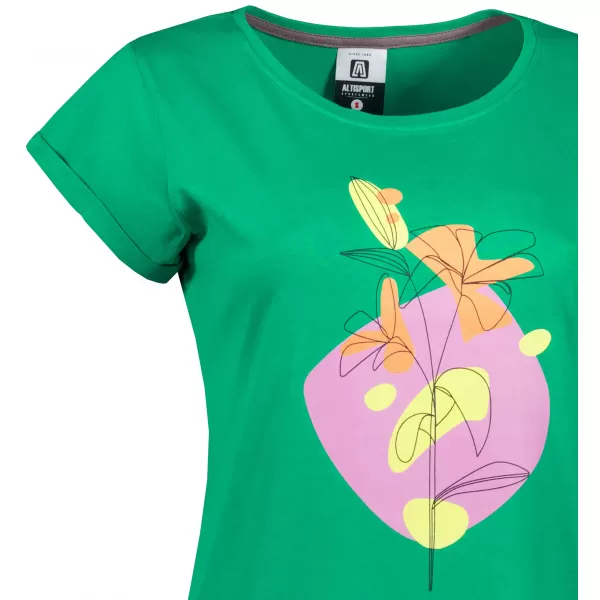  Dámske rozšírené T -shirt/šaty ALTISPORT alw187178 stredne zelené 