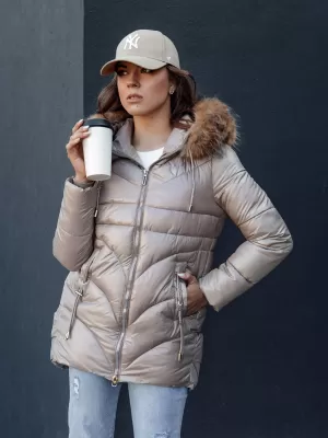 Dámska bunda DSTREET WINTERCHIC ty4438 KARAMEL