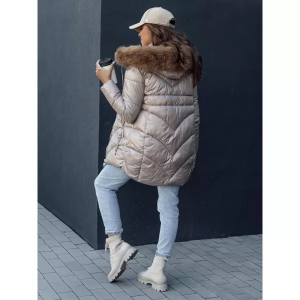  Dámska bunda DSTREET WINTERCHIC ty4438 KARAMEL 