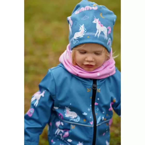  Detská fleecová čiapka WAMU JEDNOROŽCI modrá 