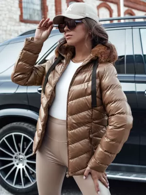 Dámska bunda dstreet mirial ty4573 karamel