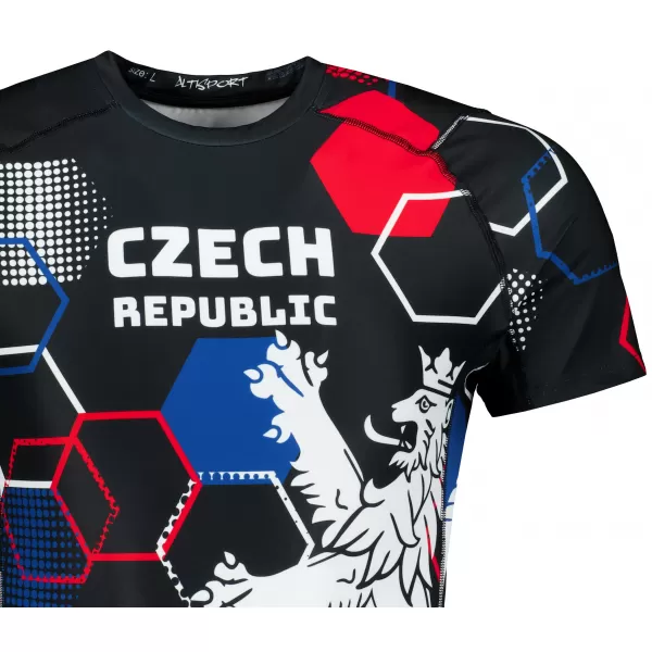  Pánske funkčné kompresné tričko s krátkym rukávom premium ALTISPORT VOJ/ALM036TR04 HEXA čierna 