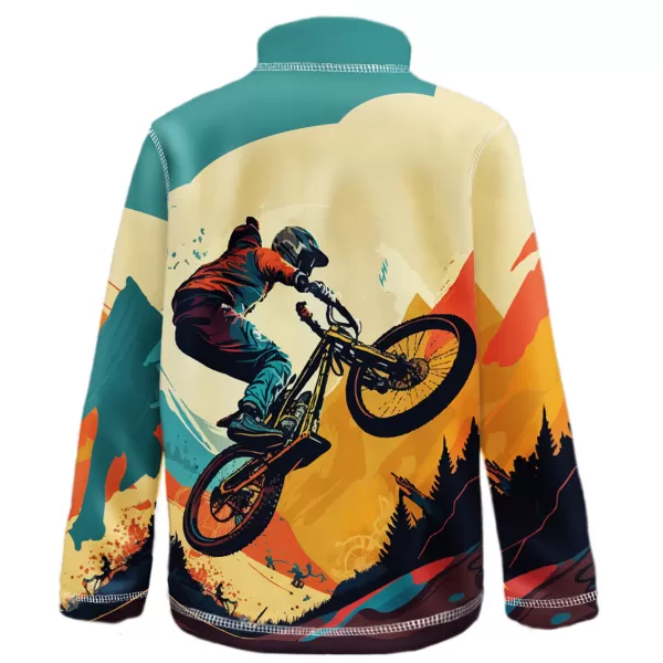  Detská fleece mikina WAMU MOUNTAIN BIKE zelená 