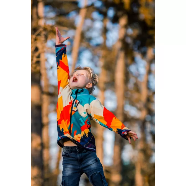  Detská fleece mikina WAMU MOUNTAIN BIKE zelená 