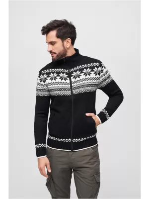 Pánska mikina brandit Cardigan Norweger BD5030 BLACK