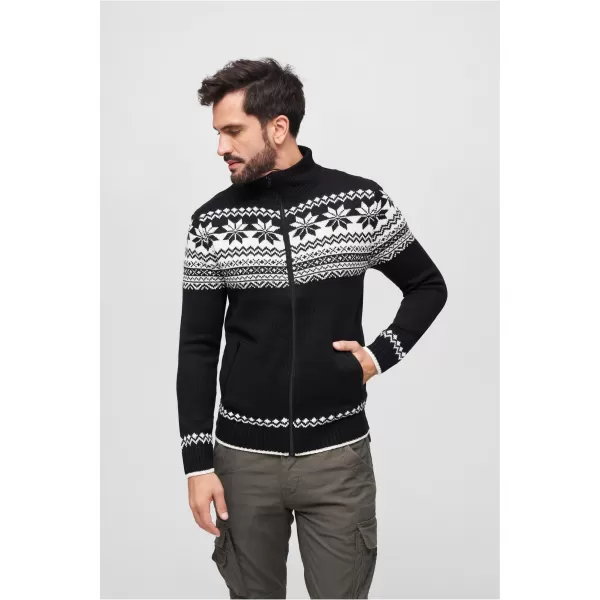  Pánska mikina brandit Cardigan Norweger BD5030 BLACK 