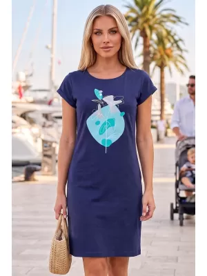 Rozšírené t -shirt/šaty ALTISPORT alw187178 Midnight BLUE