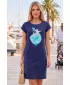 Rozšírené t -shirt/šaty ALTISPORT alw187178 Midnight BLUE