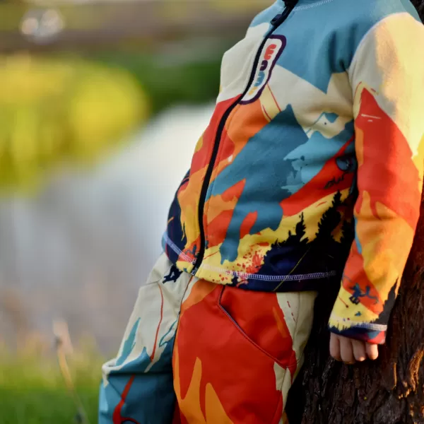  Detská fleece mikina WAMU MOUNTAIN BIKE zelená 