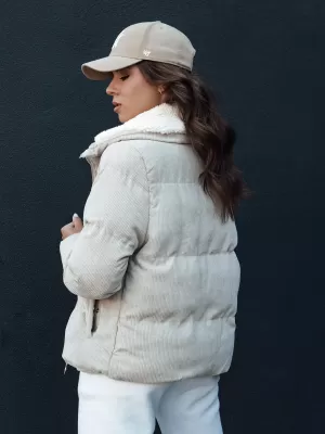 Dámska zimná bunda DSTREET TRENDYGLAM TY4358 BÉŽOVÁ