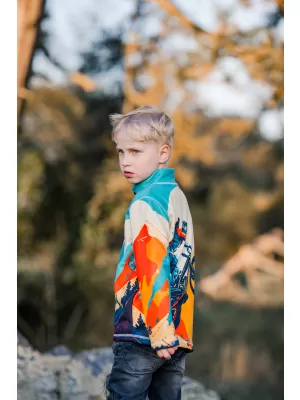 Detská fleece mikina WAMU MOUNTAIN BIKE zelená