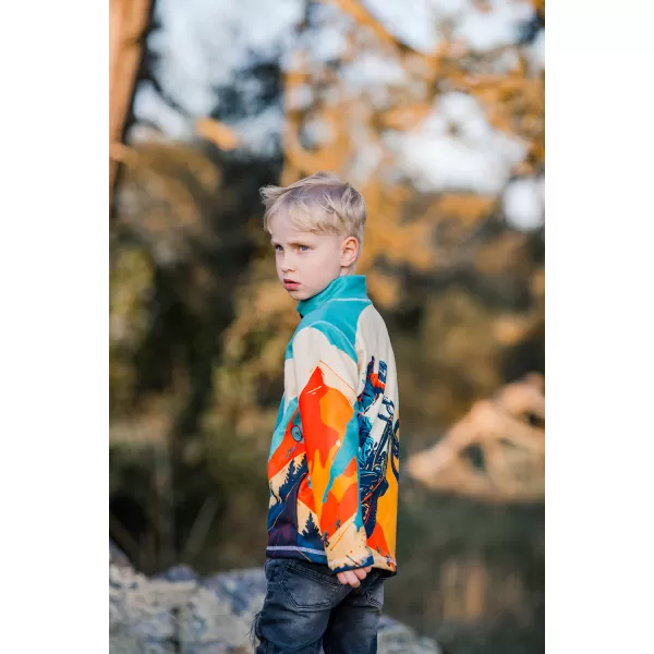 Detská fleece mikina WAMU MOUNTAIN BIKE zelená 