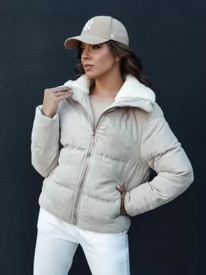 Dámska zimná bunda DSTREET TRENDYGLAM TY4358 BÉŽOVÁ