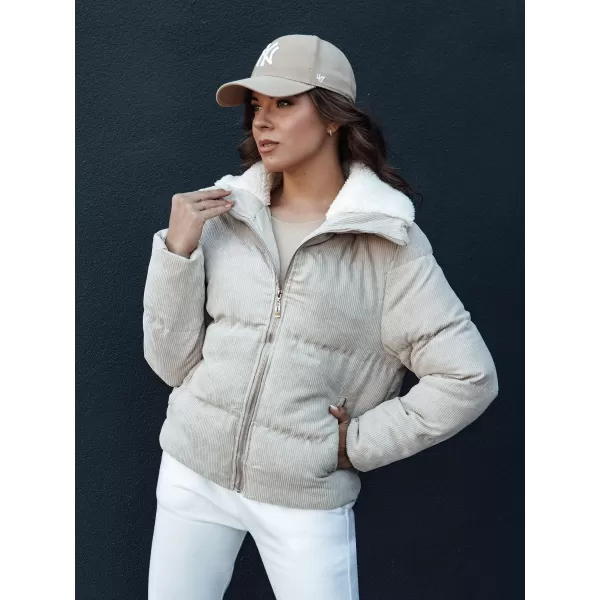  Dámska zimná bunda DSTREET TRENDYGLAM TY4358 BÉŽOVÁ 