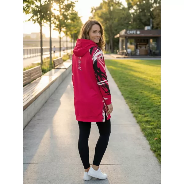  Dámska funkčná predĺžená mikina premium ALTISPORT VOJ/ALW039MI03 VIVA MAGENTA 