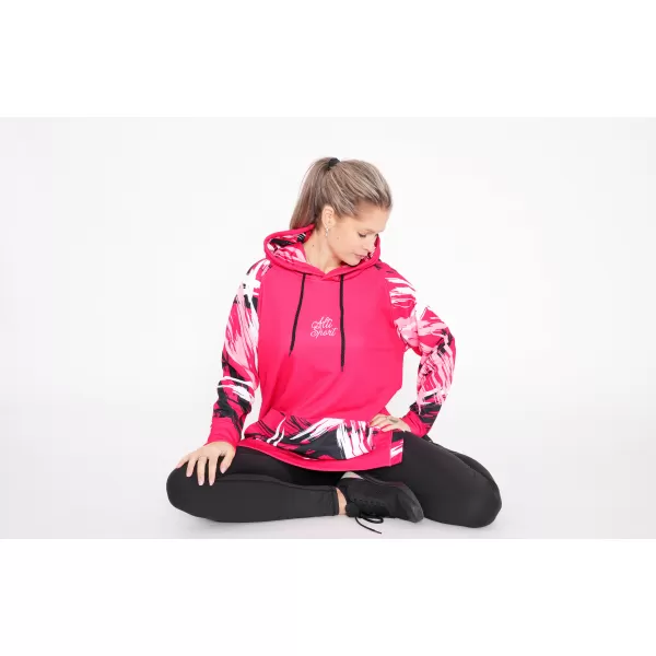  Dámska funkčná predĺžená mikina premium ALTISPORT VOJ/ALW039MI03 VIVA MAGENTA 