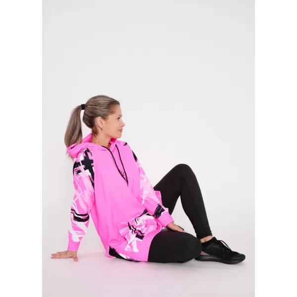  Dámska funkčná predĺžená mikina premium ALTISPORT VOJ/ALW039MI03 FLUO PINK 