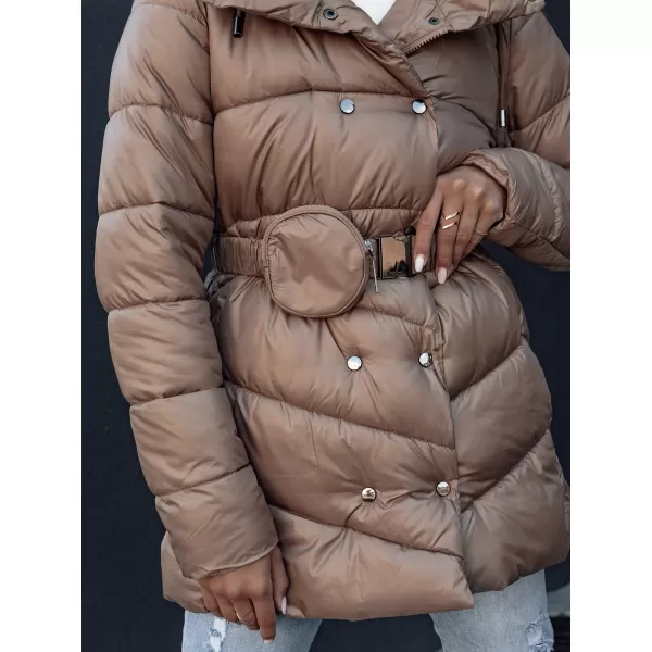  Dámsky kabát DSTREET BLOOM ty4536 KARAMEL 