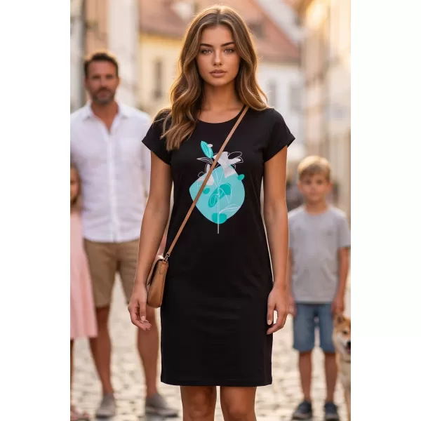  Dámske rozšírené T -shirt/Dress ALTISPORT Alw187178 Black -Blue 
