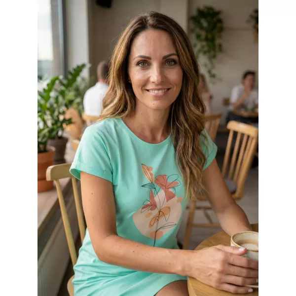  Dámske rozšírené T -shirt/šaty ALTISPORT alw187178 Mint 