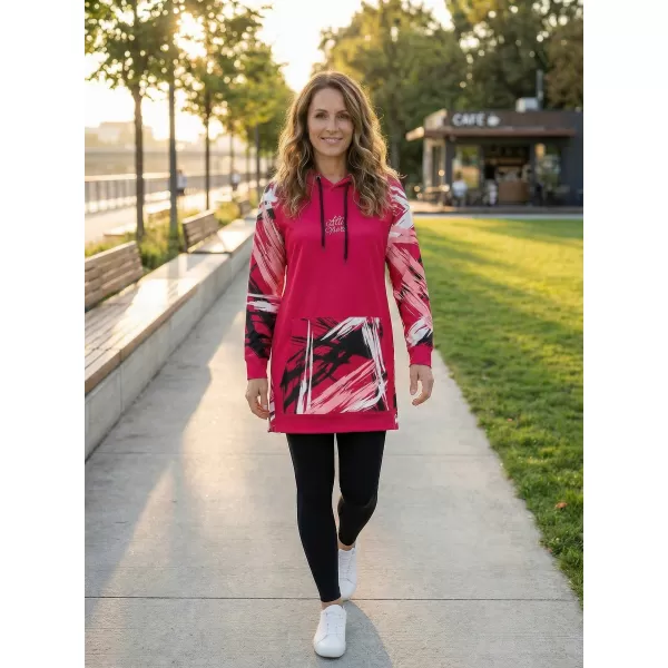  Dámska funkčná predĺžená mikina premium ALTISPORT VOJ/ALW039MI03 VIVA MAGENTA 