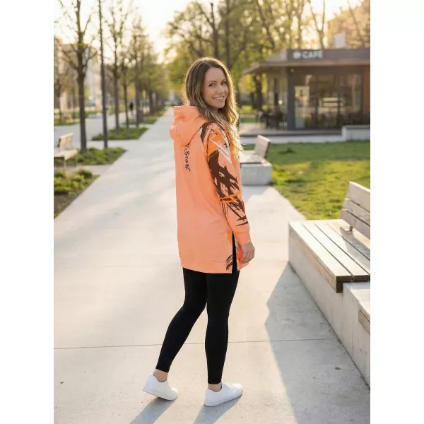  Dámska funkčná predĺžená mikina premium ALTISPORT VOJ/ALW039MI03 oranžová 