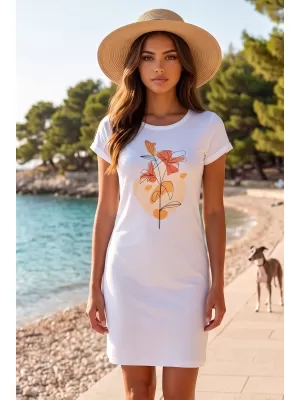 Dámske rozšírené T -shirt/šaty ALTISPORT alw187178 biela