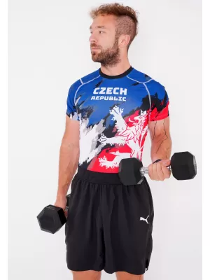 Pánske funkčné kompresné tričko s krátkym rukávom premium ALTISPORT VOJ/ALM036TR04 ŠMÚHY