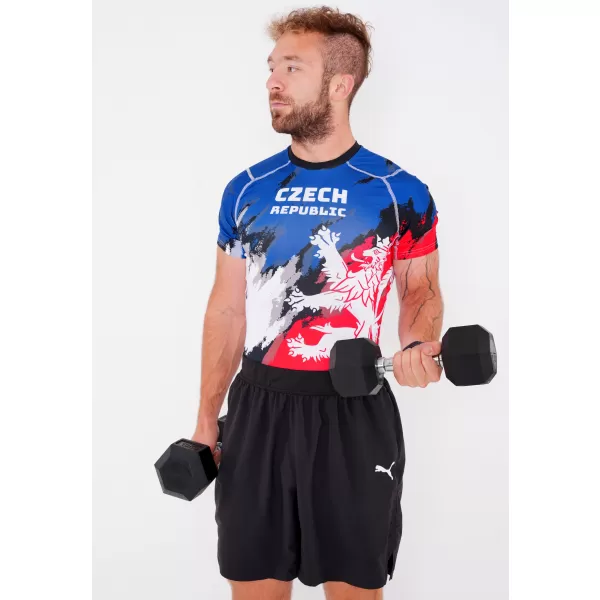  Pánske funkčné kompresné tričko s krátkym rukávom premium ALTISPORT VOJ/ALM036TR04 ŠMÚHY 