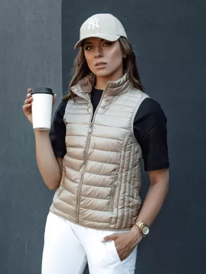 Dámska vesta DSTREET STYLISHZ TY4439 KARAMEL