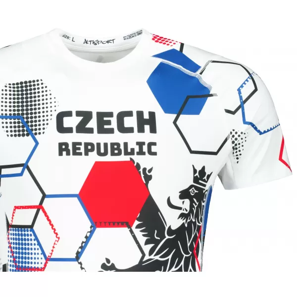  Pánske funkčné kompresné tričko s krátkym rukávom premium ALTISPORT VOJ/ALM036TR04 HEXA biela 