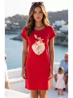 Dámske rozšírené T -shirt/šaty ALTISPORT alw187178 červené
