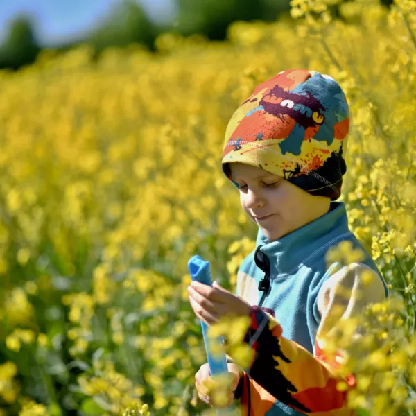  Detská fleece mikina WAMU MOUNTAIN BIKE zelená 