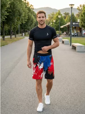 Pánske funkčné kraťasy bez vreciek premium ALTISPORT VOJ/ALM036KRA02 ŠMÚHY