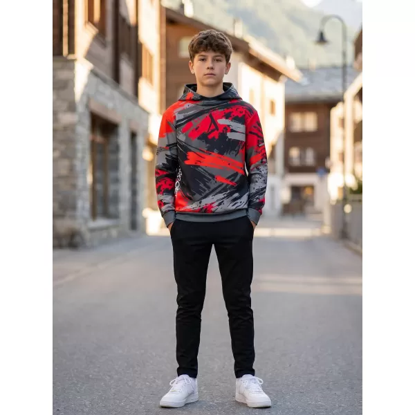  Detská prémiová funkčná mikina ALTISPORT VOJ/ALK014MI01 ČIERNA/ČERVENÁ 