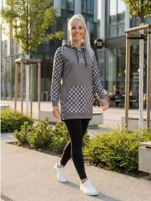 Dámska funkčná predĺžená mikina premium ALTISPORT VOJ/ALW048MI03 sivá