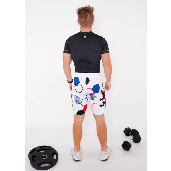  Pánske funkčné kraťasy bez vreciek premium ALTISPORT VOJ/ALM036KRA02 HEXA biela 