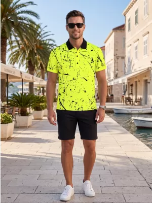 Pánske funkčné tričko s golierom premium ALTISPORT VOJ/ALM034TR05 NEON YELLOW