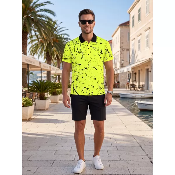  Pánske funkčné tričko s golierom premium ALTISPORT VOJ/ALM034TR05 NEON YELLOW 