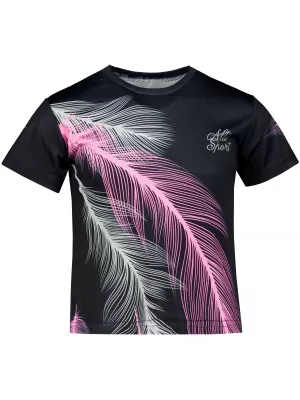 Detské prémiové funkčné tričko ALTISPORT VOJ/ALK001TR01 ČIERNA/SVETLO RUŽOVÁ