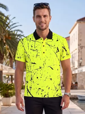Pánske funkčné tričko s golierom premium ALTISPORT VOJ/ALM034TR05 NEON YELLOW