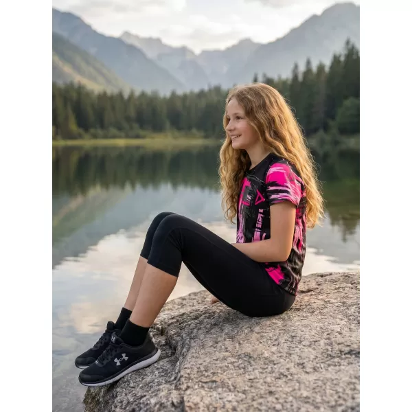  Detské funkčné tričko premium ALTISPORT VOJ/ALK010TR01 ČIERNA/SVETLO RUŽOVÁ 