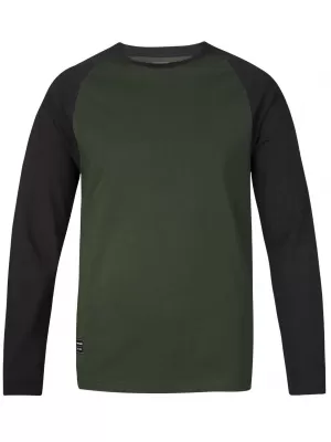 Pánske tričko s dlhým rukávom HANNAH ROKET KOMBU GREEN/ANTHRACITE