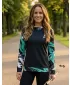 Dámska funkčná mikina premium ALTISPORT VOJ/ALW039MI01 ČIERNA/TYRKYSOVÁ