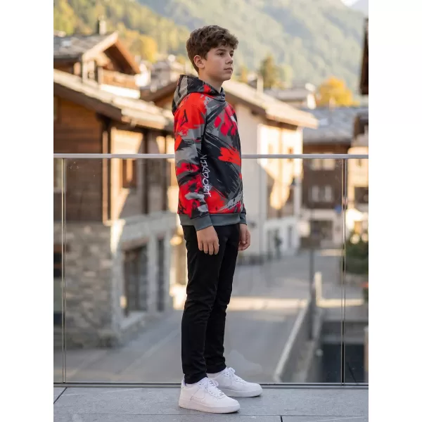  Detská prémiová funkčná mikina ALTISPORT VOJ/ALK014MI01 ČIERNA/ČERVENÁ 
