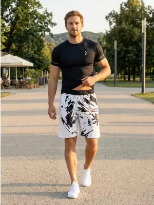 Pánske funkčné kraťasy bez vreciek premium ALTISPORT VOJ/ALM036KRA02 ABSTRAKCIA